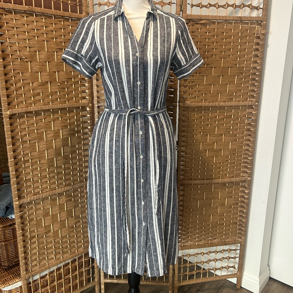 Banana Republic Striped Button-Down Dress